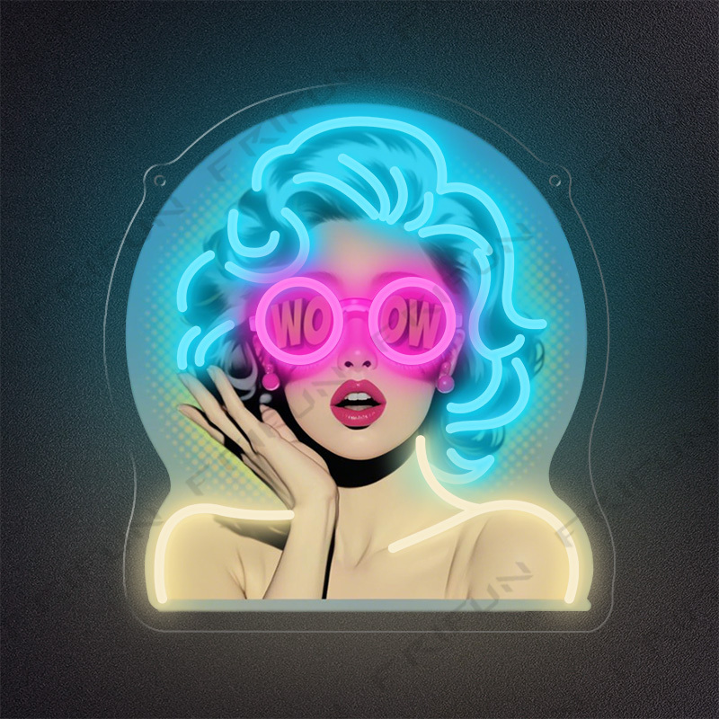 Insegna al Neon WOW Curl Girl, - Commercial Wall Printing recensione e prezzo