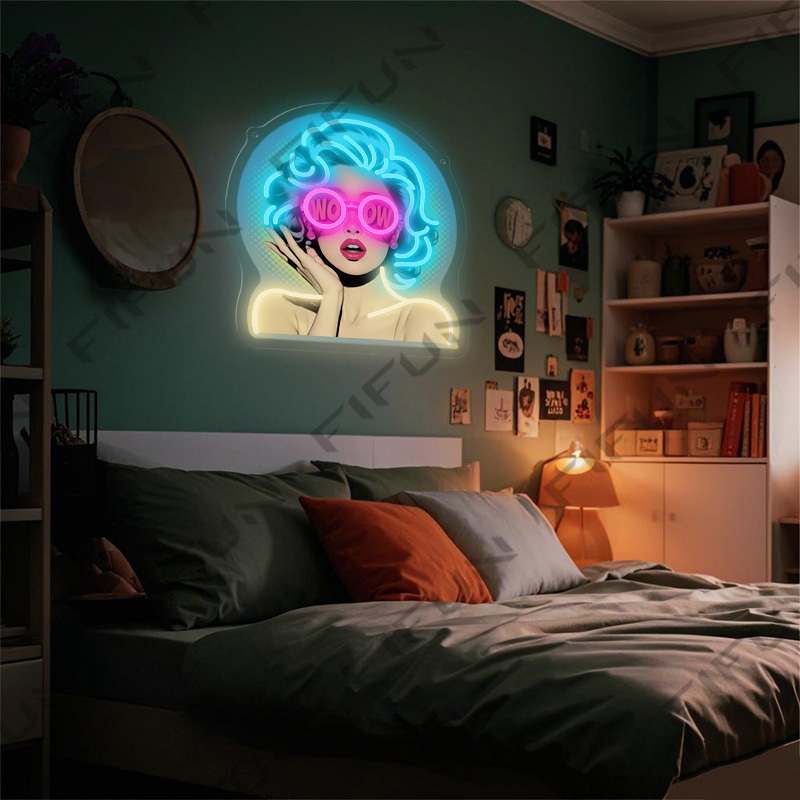 Insegna al Neon WOW Curl Girl, - Commercial Wall Printing recensione e prezzo